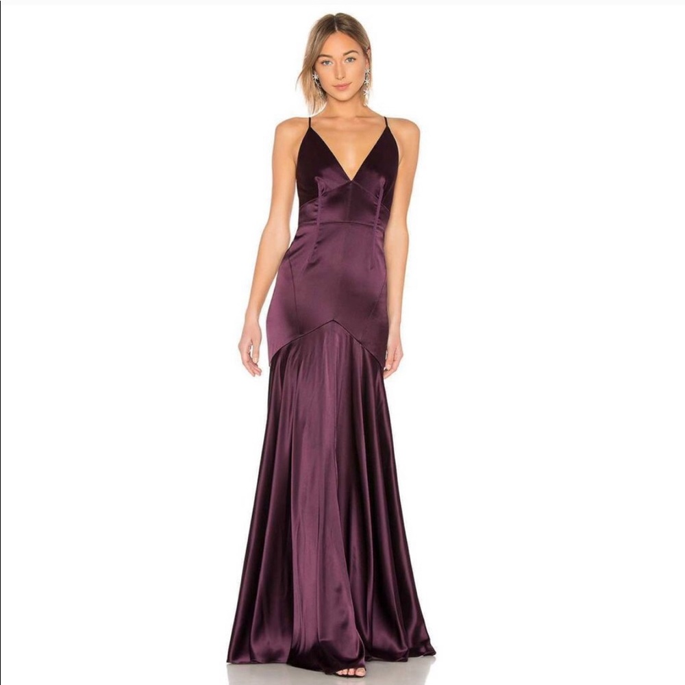 Jill Stuart vneck bones satin dress